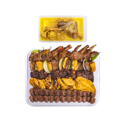 سینی رویال ارکیده - Orkideh Royal platter Mahicheh - Orkideh Special Shishlik kebab - Bakhtiari Kebab - Joojeh Kebab - Fesenjani Joojeh Kebab - Loghmeh Kebab