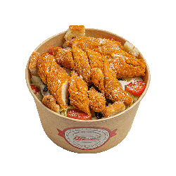 سالاد سزار با مرغ سوخاری - Caesar Salad with fried chicken