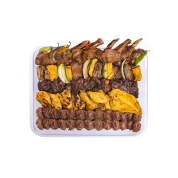 سینی ممتاز ارکیده - Orkideh Excellent Platter Orkideh Special Shishlik Kebab - Bakhtiari Kebab - Joojeh Kebab - Fesenjani Joojeh Kebab - Loghmeh Kebab